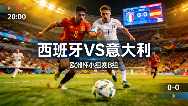 西班牙对阵意大利欧洲杯小组赛B组直播画面